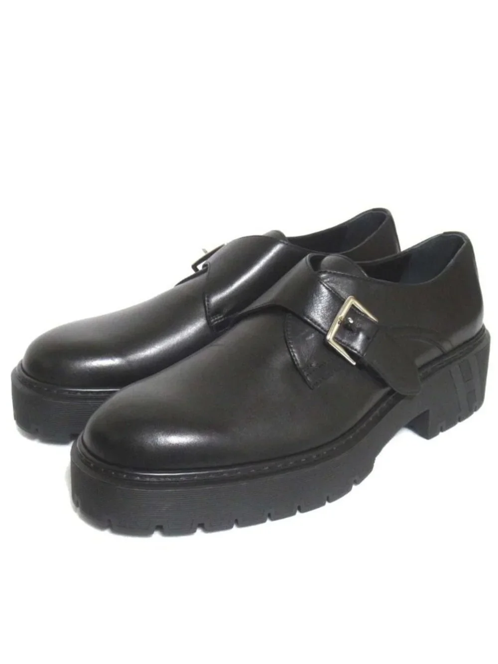 Hermes Happen Leather Single Monk Strap Derby Shoes 43